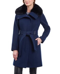 Женское пальто с воротником из искусственного меха с поясом Michael Kors