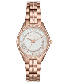 Женские часы Lauryn из нержавеющей стали с браслетом цвета розового золота, 33 мм Michael Kors, золотой