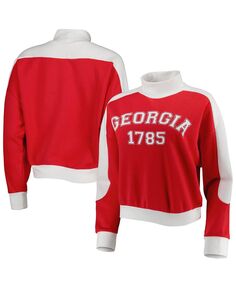 Женский свитшот-пуловер Red Georgia Bulldogs Make it a Mock Sporty Gameday Couture, красный