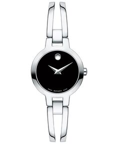 Женские швейцарские часы Amorosa с браслетом из нержавеющей стали, 24 мм Movado, черный