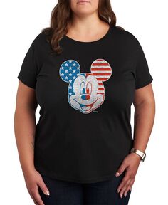 Модная футболка больших размеров с рисунком Микки Мауса Air Waves, черный