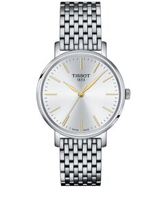 Женские швейцарские часы-браслет из нержавеющей стали Everytime 34 мм Tissot, серый