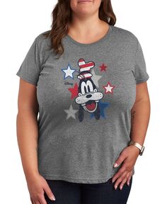 Модная футболка больших размеров с рисунком Goofy Air Waves, серый