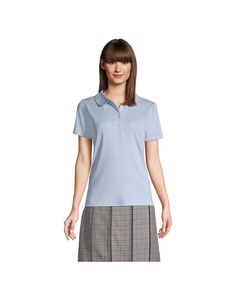 Школьная форма женская рубашка поло с коротким рукавом и воротником Питера Пэна Lands&apos; End, синий