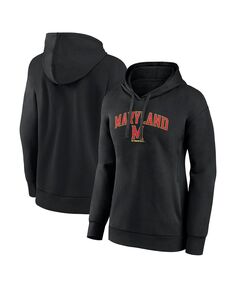 Женский пуловер с капюшоном черного цвета с логотипом Maryland Terrapins Evergreen Campus Fanatics, черный