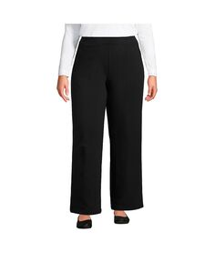 Женские широкие брюки больших размеров со средней посадкой и широкими штанинами с изображением морской звезды Lands&apos; End, черный