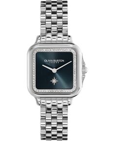 Женские мягкие квадратные серебристые часы-браслет из нержавеющей стали, 28 мм Olivia Burton, серебро