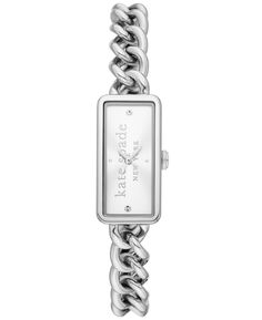 Женские кварцевые часы Rosedale с тремя стрелками, серебристые из нержавеющей стали, 16 мм kate spade new york, серебро