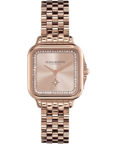 Женские мягкие квадратные гвоздики, золотистые часы-браслет из нержавеющей стали, 28 мм Olivia Burton