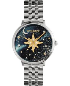 Женские часы Celestial Nova серебристого цвета с браслетом из нержавеющей стали, 35 мм Olivia Burton, серебро
