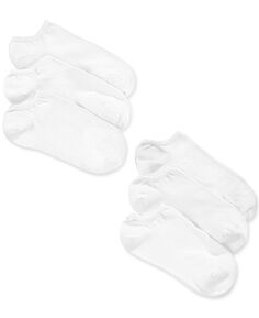 Набор из 6 женских хлопковых носков-невидимок Hue, белый