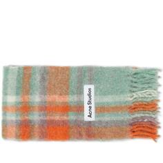 Шарф Acne Studios Vally Tartan New, оранжевый/сиреневый/голубой