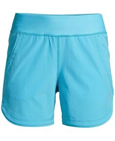 Женские шорты размера плюс 5 дюймов, быстросохнущие шорты с эластичной резинкой на талии, шорты для плавания с трусиками Lands&apos; End