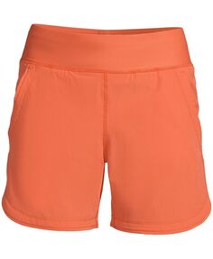 Женские шорты размера плюс 5 дюймов, быстросохнущие шорты с эластичной резинкой на талии, шорты для плавания с трусиками Lands&apos; End