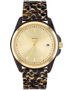 Женские часы Greyson Dark Brown Tortoise Signature C из смолы, 36 мм COACH, коричневый