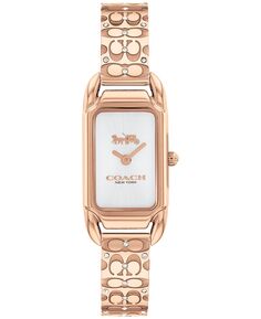 Женские часы Cadie Signature C из нержавеющей стали цвета розового золота с браслетом, 28,5 x 17,5 мм COACH, розовый