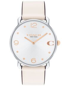 Женские часы Elliot Chalk с белым кожаным ремешком, 36 мм COACH, белый