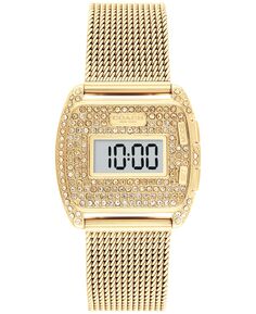 Женские часы Darcy Digital с золотистым сетчатым браслетом и эффектом омбре, 30 мм COACH, золотой