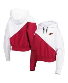 Женский белый пуловер с капюшоном Cardinal Arizona Cardinals Bobbi Color Blocks DKNY