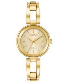 Женские часы Eco-Drive Axiom с золотистым браслетом из нержавеющей стали, 28 мм Citizen, золотой