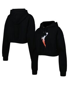 Женский укороченный пуловер с капюшоном черного цвета с логотипом WNBA The Wild Collective, черный