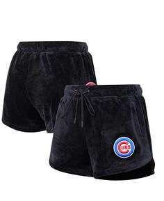 Черные женские классические велюровые шорты Chicago Cubs для отдыха Pro Standard, черный