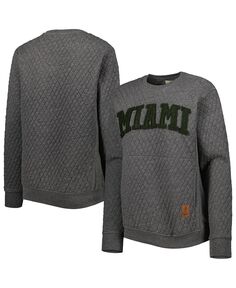 Женский стеганый пуловер с принтом Heather Charcoal Miami Hurricanes Moose Pressbox