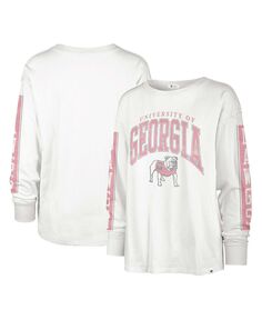 Женская белая футболка с длинным рукавом Georgia Bulldogs SOA 3-Hit &apos;47 Brand, белый