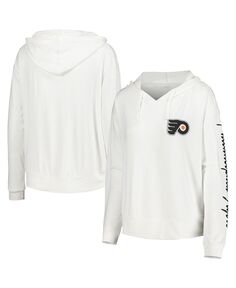 Белая женская футболка с длинным рукавом и худи Philadelphia Flyers Accord Hacci Concepts Sport, белый