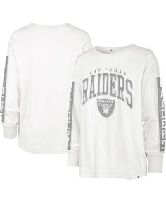 Женская белая футболка с длинным рукавом Las Vegas Raiders &apos;47 Brand, белый