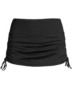 Женская регулируемая юбка для плавания с контролем живота, плавки для плавания Lands&apos; End, черный