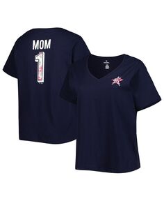 Женская темно-синяя футболка с v-образным вырезом ко Дню матери Houston Astros Best Mom Ever Profile, темно-синий