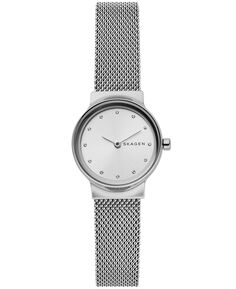 Женские часы Freja из нержавеющей стали с сетчатым браслетом, 26 мм Skagen, серебро