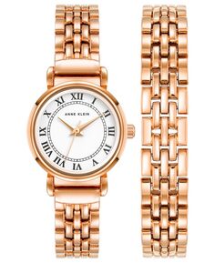 Женские кварцевые часы из сплава розового золота, комплект 24 мм Anne Klein, золотой