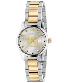 Женские швейцарские часы G-Timeless с двухцветным браслетом из нержавеющей стали, 27 мм Gucci