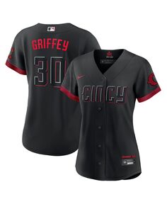 Женская черная футболка Cincinnati Reds Ken Griffey Jr. 2023 City Connect Replica Player Jersey Nike, черный