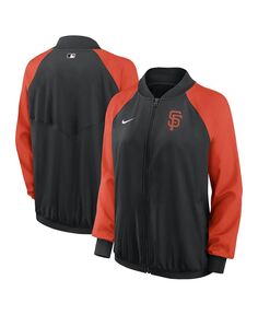 Черная женская куртка San Francisco Giants Authentic Collection Team Raglan Performance с молнией во всю длину Nike, черный