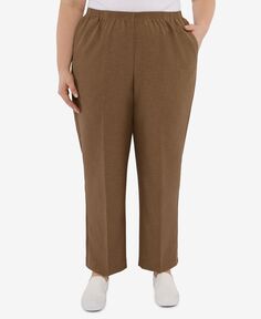 Короткие брюки с текстурированными брюками больших размеров фирменного кроя Alfred Dunner
