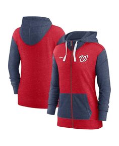 Женская толстовка с молнией во всю длину Red Washington Nationals Nike, красный