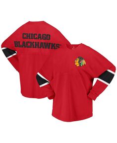 Женская красная трикотажная футболка с длинным рукавом с логотипом Chicago Blackhawks Fanatics, красный