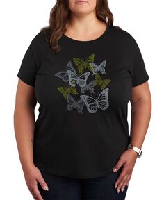 Модная футболка с рисунком больших размеров Air Waves, черный