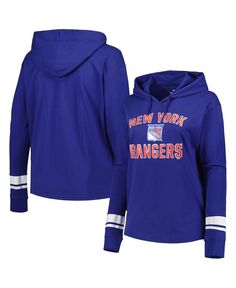 Женская синяя куртка с капюшоном и пуловером больших размеров New York Rangers с цветными блоками Profile, синий