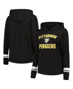 Женская черная куртка с капюшоном и пуловером больших размеров Pittsburgh Penguins с цветными блоками Profile, черный