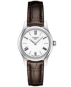 Женские швейцарские часы T-Classic Tradition 5.5 с коричневым кожаным ремешком, 25 мм Tissot