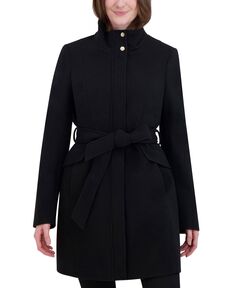Женское однобортное длинное пальто с поясом Laundry by Shelli Segal, черный