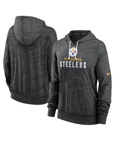 Женский черный пуловер с капюшоном в винтажном стиле Pittsburgh Steelers больших размеров для спортзала Nike, черный