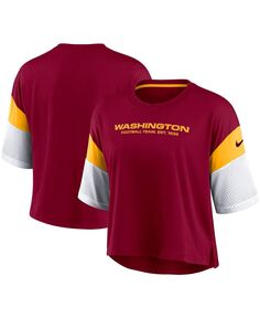 Женский укороченный топ Tri-Blend Performance футбольной команды Вашингтона цвета бордового и белого цвета Nike