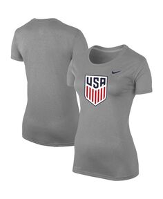 Женская футболка цвета Хизер серого цвета USMNT Legend Performance Nike