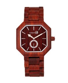 Часы с деревянным браслетом Acadia, красные, 43 мм Earth Wood, красный