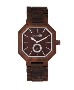 Часы с деревянным браслетом Acadia, коричневые, 43 мм Earth Wood